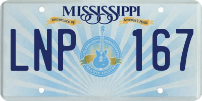 MS license plate LNP167