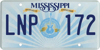 MS license plate LNP172