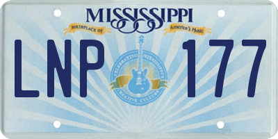 MS license plate LNP177