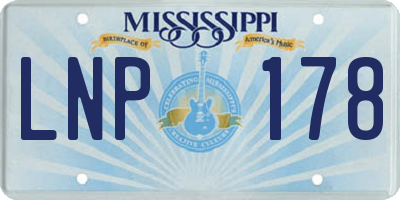 MS license plate LNP178