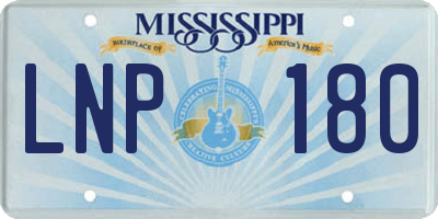 MS license plate LNP180