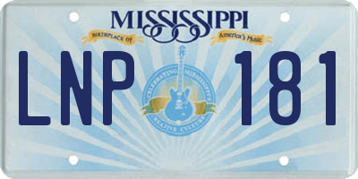 MS license plate LNP181