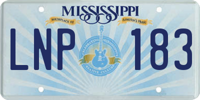 MS license plate LNP183