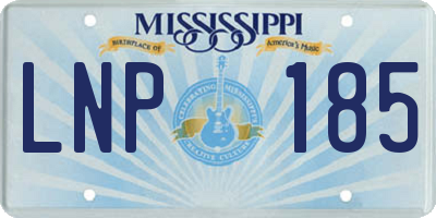 MS license plate LNP185