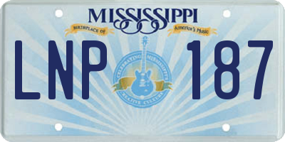 MS license plate LNP187