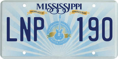 MS license plate LNP190