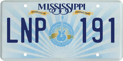 MS license plate LNP191