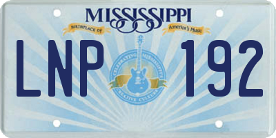MS license plate LNP192