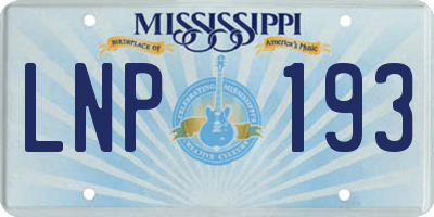 MS license plate LNP193