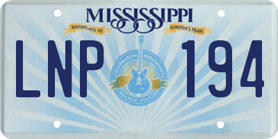 MS license plate LNP194