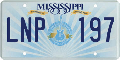 MS license plate LNP197