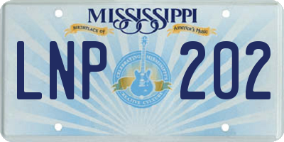 MS license plate LNP202