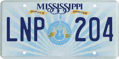 MS license plate LNP204