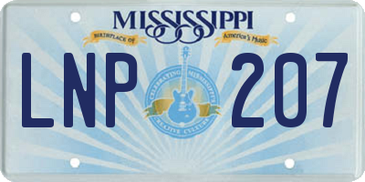 MS license plate LNP207