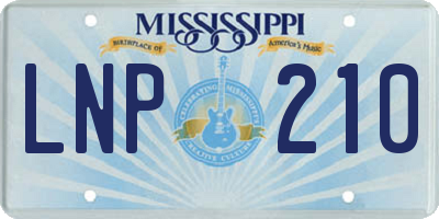 MS license plate LNP210