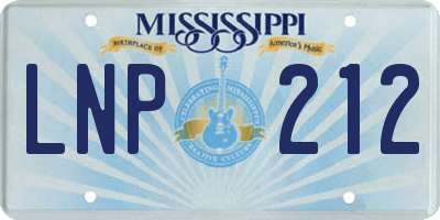MS license plate LNP212