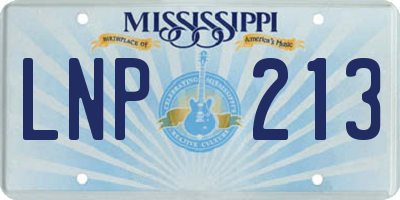 MS license plate LNP213