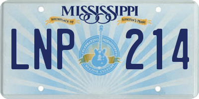 MS license plate LNP214