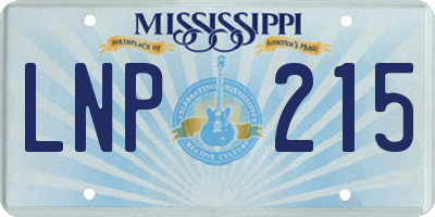 MS license plate LNP215