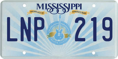 MS license plate LNP219