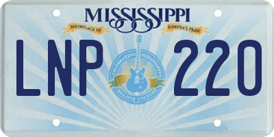 MS license plate LNP220