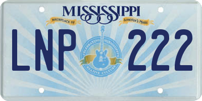 MS license plate LNP222