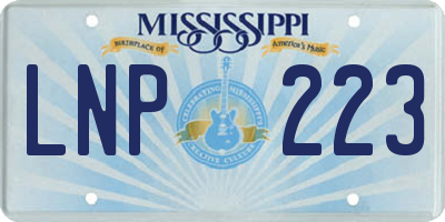MS license plate LNP223