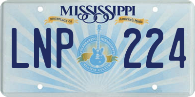 MS license plate LNP224