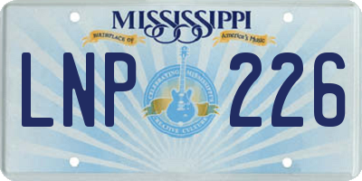 MS license plate LNP226
