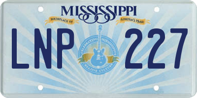 MS license plate LNP227