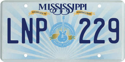 MS license plate LNP229