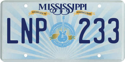 MS license plate LNP233