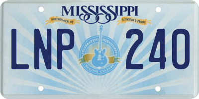 MS license plate LNP240