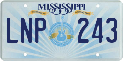 MS license plate LNP243