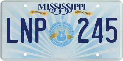 MS license plate LNP245
