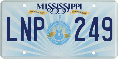 MS license plate LNP249