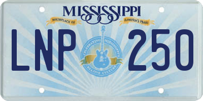 MS license plate LNP250