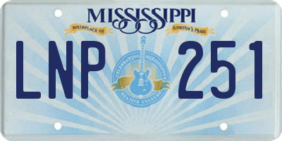MS license plate LNP251