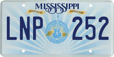 MS license plate LNP252