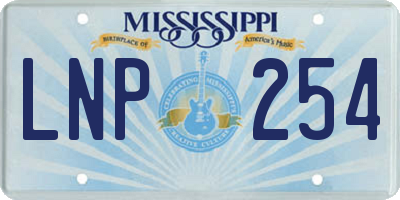 MS license plate LNP254