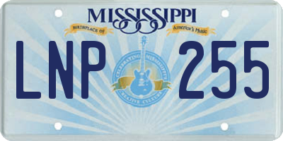 MS license plate LNP255