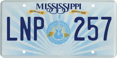 MS license plate LNP257
