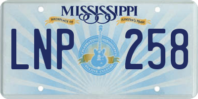 MS license plate LNP258