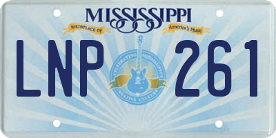 MS license plate LNP261