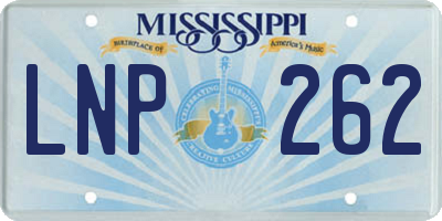 MS license plate LNP262