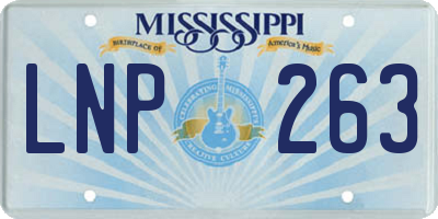 MS license plate LNP263