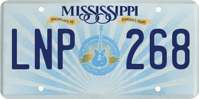 MS license plate LNP268