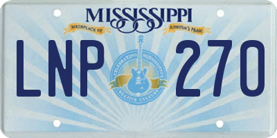 MS license plate LNP270