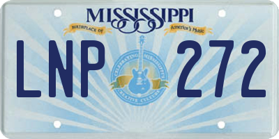 MS license plate LNP272