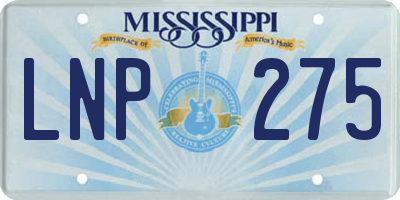 MS license plate LNP275